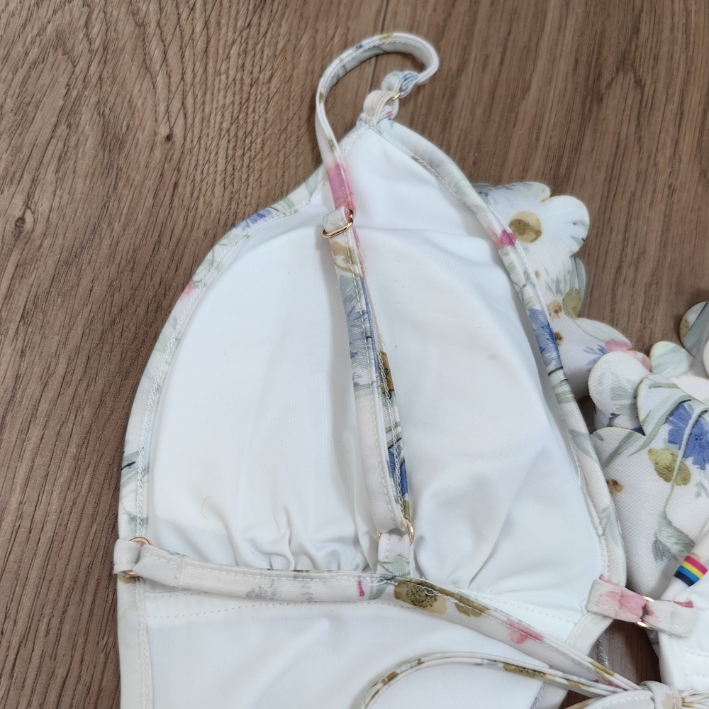 Zimmermann Lucky Waterfall Frill One Piece Swimsuit in Cream Bouquet Floral - Picture 3 of 8